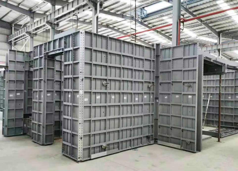 Aluminium formwork panels at a refurbishment yard